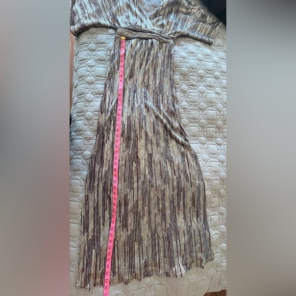 NWT Lilly Pulitzer  PARIGI MAXI DRESS IN GOLD METALLIC ROPE STRIPE BERRY CRINKLE - Picture 13 of 16